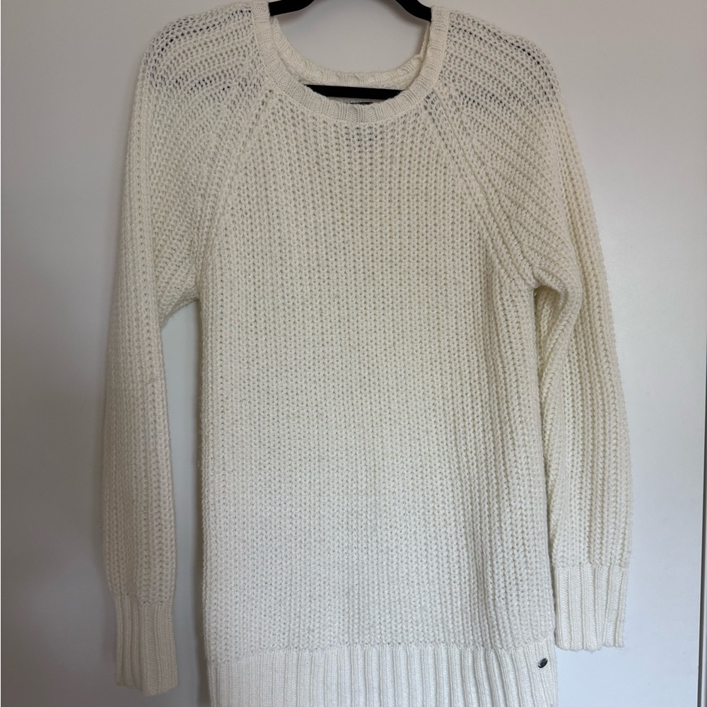 American Eagle Outfitters Cream Chunky Knit Crew Neck Sweater